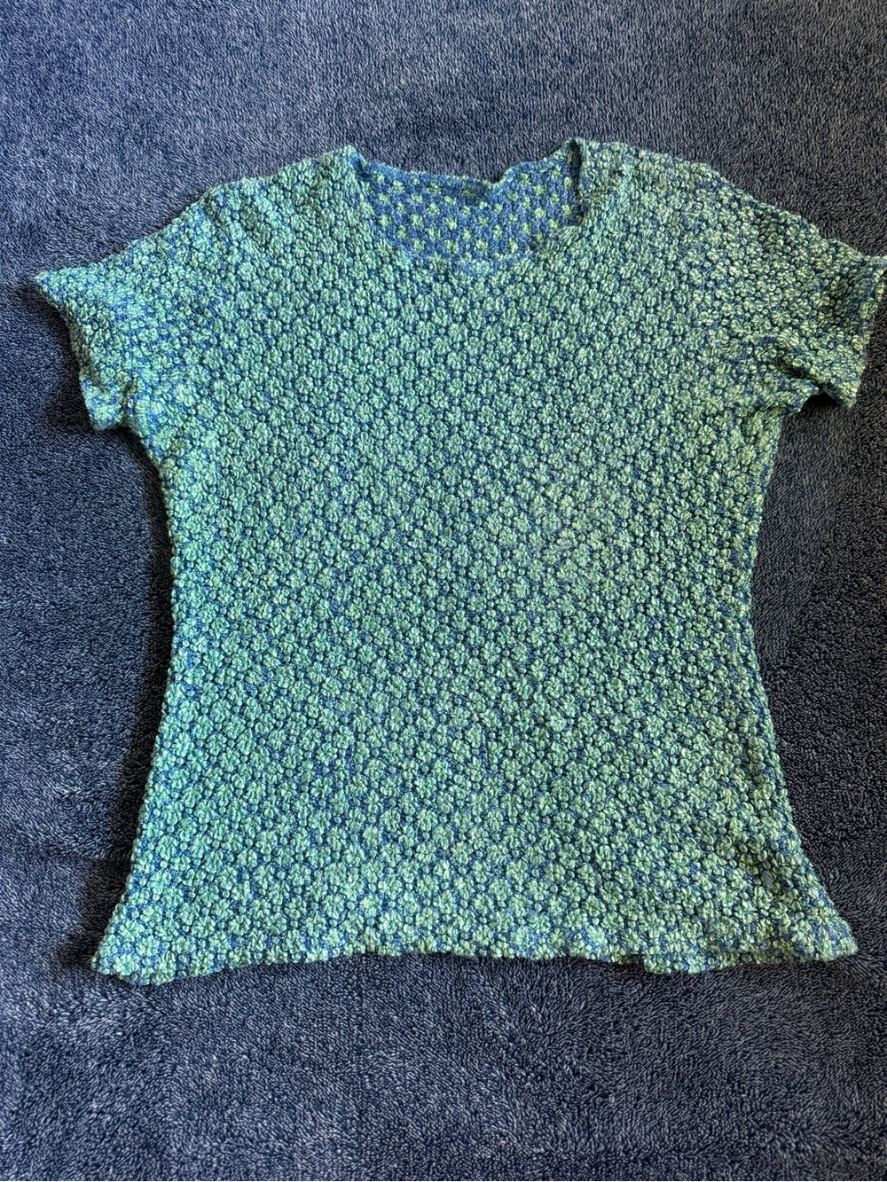 Short-Sleeve Green Floral-Print Tee